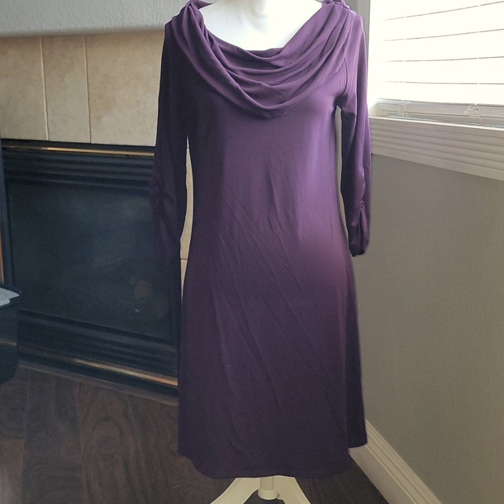Karen Kane large shift dress, eggplant purple